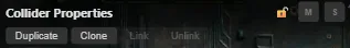 Collider header buttons